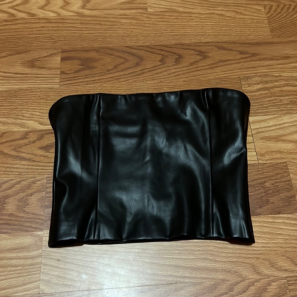 Leather crop top